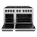 ZLINE Autograph Edition 48-Inch Classic Series Gas Range with 8 Gas Burner Cooktop and 6.7 Cu. Ft. Gas Convection Oven  in Satin Stainless Steel and Matte Black Accents (CGRSZ-48-MB)