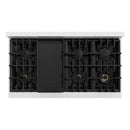 ZLINE Autograph Edition 48-Inch Classic Series Gas Range with 8 Gas Burner Cooktop and 6.7 Cu. Ft. Gas Convection Oven in Satin Stainless Steel with White Matte Doors and Polished Gold Accents (CGRSZ-WM-48-G)