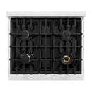 ZLINE 30-Inch Classic Series Dual Fuel Range with 4 Gas Burner Cooktop and 4.2 Cu. Ft. Electric Convection Oven in Satin Stainless Steel with White Matte Door (CDRS-WM-30)