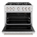 ZLINE Autograph Edition 36-Inch Classic Series Gas Range in Satin Stainless Steel with White Matte (CGRS-WM-36)