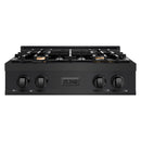 ZLINE 30" Porcelain Rangetop in Black Stainless with 4 Brass Burners (RTB-BR-30)