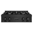 ZLINE 30 in. Classic Gas Rangetop with 4 Burners and Porcelain Cooktop in Black Stainless Steel (RTB2-30)