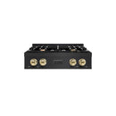 ZLINE Autograph Edition 30-Inch Porcelain Rangetop with 4 Gas Burners in Black Stainless Steel and Gold Accents (RTBZ-30-G)