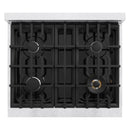 ZLINE 30-Inch Porcelain Gas Stovetop in Satin Stainless Steel with 4 Gas Burners (RTS-30)