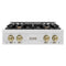 ZLINE Autograph Edition 30-Inch Porcelain Rangetop with 4 Gas Burners in Satin Stainless Steel and Champagne Bronze Accents (RTSZ-30-CB)
