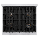 ZLINE Autograph Edition 30-Inch Porcelain Rangetop with 4 Gas Burners in Satin Stainless Steel and Champagne Bronze Accents (RTSZ-30-CB)