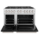 ZLINE Autograph Edition 48-Inch Classic Series Dual Fuel Range in DuraSnow Stainless Steel with Black Matte (CDRS-BLM-48)
