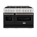 ZLINE Autograph Edition 48-Inch Classic Series Dual Fuel Range in DuraSnow Stainless Steel with Black Matte (CDRS-BLM-48)