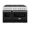 ZLINE Autograph Edition 48-Inch Classic Series Dual Fuel Range in DuraSnow Stainless Steel with Black Matte (CDRS-BLM-48)