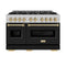 ZLINE Autograph Edition 48-Inch Classic Series Dual Fuel Range in DuraSnow Stainless Steel with Black Matte and Champagne Bronze (CDRSZ-BLM-48-CB)