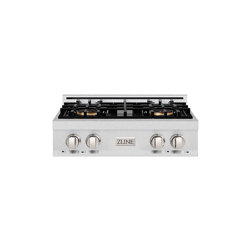 ZLINE 30-Inch Classic Gas Rangetop with 4 Burner DuoPro™ Cooktop in Satin Stainless Steel (PCRTS-30)h 4 Burner DuoPro™ Cooktop in Satin Stainless Steel (PCRTS-30)
