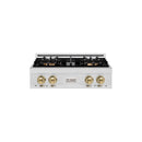 ZLINE Autograph Edition 30-Inch Classic Gas Rangetop with 4 Burner DuoPro™ Cooktop in Satin Stainless Steel and Champagne Bronze Accents (PCRTSZ-30-CB)