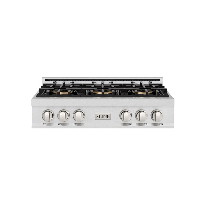 ZLINE 36-Inch Classic Gas Rangetop with 6 Burner DuoPro™ Cooktop in Satin Stainless Steel (PCRTS-36)