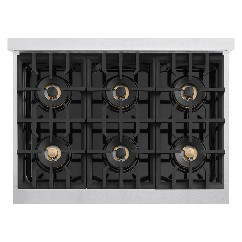 ZLINE 36-Inch Classic Gas Rangetop with 6 Burner DuoPro™ Cooktop in Satin Stainless Steel (PCRTS-36)