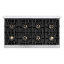 ZLINE Autograph Edition 48-Inch Classic Gas Rangetop with 8 Burner DuoPro™ Cooktop in Satin Stainless Steel and Champagne Bronze Accents (PCRTSZ-48-CB)