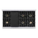 ZLINE Autograph Edition 48-Inch Classic Gas Rangetop with 8 Burner DuoPro™ Cooktop in Satin Stainless Steel and Matte Black Accents (PCRTSZ-48-MB)