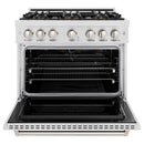 ZLINE 36-Inch 5.2 Cu. Ft. Classic Dual Fuel Range with 6 Burner DuoPro™ Cooktop and Electric Convection Oven in Satin Stainless (PCDRS-36)