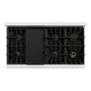 ZLINE Autograph Edition 48" Porcelain Rangetop with 7 Gas Burners in Satin Stainless Steel and Gold Accents (RTSZ-48-G)