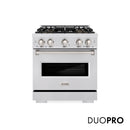 ZLINE 30-Inch 4.2 Cu. Ft. Classic Gas Range with 4 Burner DuoPro™ Cooktop and Convection Gas Oven in Satin Stainless Steel (PCGRS-30)
