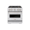 ZLINE 30-Inch 4.2 Cu. Ft. Classic Gas Range with 4 Burner DuoPro™ Cooktop and Convection Gas Oven in Satin Stainless Steel (PCGRS-30)