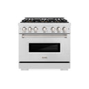 ZLINE 36-Inch 5.2 Cu. Ft. Classic Gas Range with 6 Burner DuoPro™ Cooktop and Convection Gas Oven in Satin Stainless Steel (PCGRS-36)