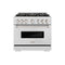ZLINE 36-Inch 5.2 Cu. Ft. Classic Gas Range with 6 Burner DuoPro™ Cooktop and Convection Gas Oven in Satin Stainless Steel (PCGRS-36)