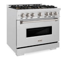 ZLINE 36-Inch 5.2 Cu. Ft. Classic Gas Range with 6 Burner DuoPro™ Cooktop and Convection Gas Oven in Satin Stainless Steel (PCGRS-36)
