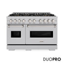 ZLINE 48-Inch 6.7 Cu. Ft. Classic Gas Range with 8 Burner DuoPro™ Cooktop and Dual Ovens in Satin Stainless Steel (PCGRS-48)