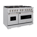 ZLINE 48-Inch 6.7 Cu. Ft. Classic Gas Range with 8 Burner DuoPro™ Cooktop and Dual Ovens in Satin Stainless Steel (PCGRS-48)