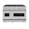 ZLINE 48-Inch 6.7 Cu. Ft. Classic Gas Range with 8 Burner DuoPro™ Cooktop and Dual Ovens in Satin Stainless Steel (PCGRS-48)
