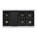 ZLINE 48-Inch Classic Gas Range with 8 Burner DuoPro™ Cooktop and Dual Ovens in Satin Stainless Steel with White Matte Doors (PCGRS-WM-48)