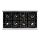 ZLINE 48-Inch Classic Gas Range with 8 Burner DuoPro™ Cooktop and Dual Ovens in Satin Stainless Steel with White Matte Doors (PCGRS-WM-48)