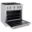 ZLINE 30-Inch Classic Series Dual Fuel Range with 4 Gas Burner Cooktop and 4.2 Cu. Ft. Electric Convection Oven in Stainless Steel with Brass Burners (CDR-BR-30)