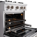 ZLINE 30-Inch Classic Series Dual Fuel Range with 4 Gas Burner Cooktop and 4.2 Cu. Ft. Electric Convection Oven in Stainless Steel with Brass Burners (CDR-BR-30)