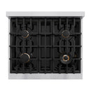 ZLINE 30-Inch Classic Series Dual Fuel Range with 4 Gas Burner Cooktop and 4.2 Cu. Ft. Electric Convection Oven in Stainless Steel with Brass Burners (CDR-BR-30)