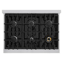 ZLINE 36-Inch Classic Series Dual Fuel Range with 6 Gas Burner Cooktop and 5.2 Cu. Ft. Electric Convection Oven in Stainless Steel with Black Matte Door (CDR-BLM-36)