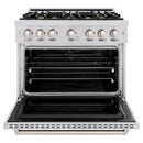 ZLINE 36-Inch Classic Series Dual Fuel Range with 6 Gas Burner Cooktop and 5.2 Cu. Ft. Electric Convection Oven in Stainless Steel with Brass Burners (CDR-BR-36)