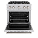 ZLINE 30-Inch Classic Series Dual Fuel Range with 4 Gas Burner Cooktop and 4.2 Cu. Ft. Electric Convection Oven in Stainless Steel (CDR30)
