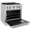 ZLINE 3-Piece Appliance Package - 30-Inch Dual Fuel Range, Refrigerator with Water Dispenser, and Dishwasher in Stainless Steel