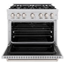 ZLINE 36-Inch Classic Series Dual Fuel Range with 6 Gas Burner Cooktop and 5.2 Cu. Ft. Electric Convection Oven in Stainless Steel (CDR36)