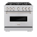 ZLINE 36-Inch Classic Series Dual Fuel Range with 6 Gas Burner Cooktop and 5.2 Cu. Ft. Electric Convection Oven in Stainless Steel (CDR36)