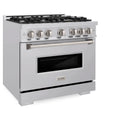 ZLINE 3-Piece Appliance Package - 36-Inch Dual Fuel Range, Refrigerator, and Dishwasher in Stainless Steel