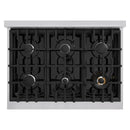 ZLINE 5-Piece Appliance Package - 36-Inch Dual Fuel Range, Hood, Refrigerator, Dishwasher, and Microwave Drawer in Stainless Steel