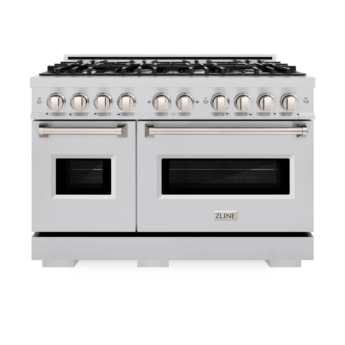ZLINE 4-Piece Appliance Package - 48-Inch Classic Dual Fuel Range, Refrigerator with Water Dispenser, Dishwasher, and 24-Inch Microwave Drawer in Stainless Steel