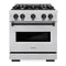 ZLINE Autograph Edition 30-Inch Classic Series Dual Fuel Range with 4 Gas Burner Cooktop and 4.2 Cu. Ft. Electric Convection Oven in Stainless Steel with Matte Black Accents (CDRZ-30-MB)