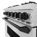 ZLINE 4-Piece Appliance Package - 36-Inch Dual Fuel Range, Hood, Refrigerator, and Dishwasher in Stainless Steel with Matte Black Accents