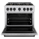 ZLINE Autograph Edition 36-Inch Classic Series Dual Fuel Range with 6 Gas Burner Cooktop and 5.2 Cu. Ft. Electric Convection Oven in Stainless Steel with Matte Black Accents (CDRZ-36-MB)