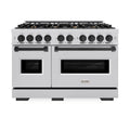 ZLINE Autograph Edition 48-Inch Classic Series Dual Fuel Range with 8 Gas Burner Cooktop and 6.7 Cu. Ft. Electric Convection Oven in Stainless Steel and Matte Black Accents (CDRZ-48-MB)