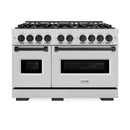 ZLINE Autograph Edition 48-Inch Classic Series Dual Fuel Range with 8 Gas Burner Cooktop and 6.7 Cu. Ft. Electric Convection Oven in Stainless Steel and Matte Black Accents (CDRZ-48-MB)