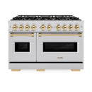 ZLINE Autograph Edition 48-Inch Classic Series Dual Fuel Range with 8 Burner Gas Cooktop and 6.7 Cu. Ft. Electric Convection Oven in Stainless Steel and Polished Gold Accents (CDRZ-48-G)
